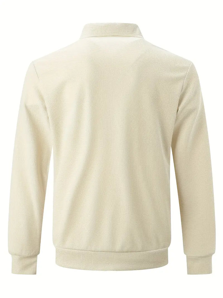 Modern classic men's full-zip track jacket for activewear, casual style & lightweight autumn/spring comfort.