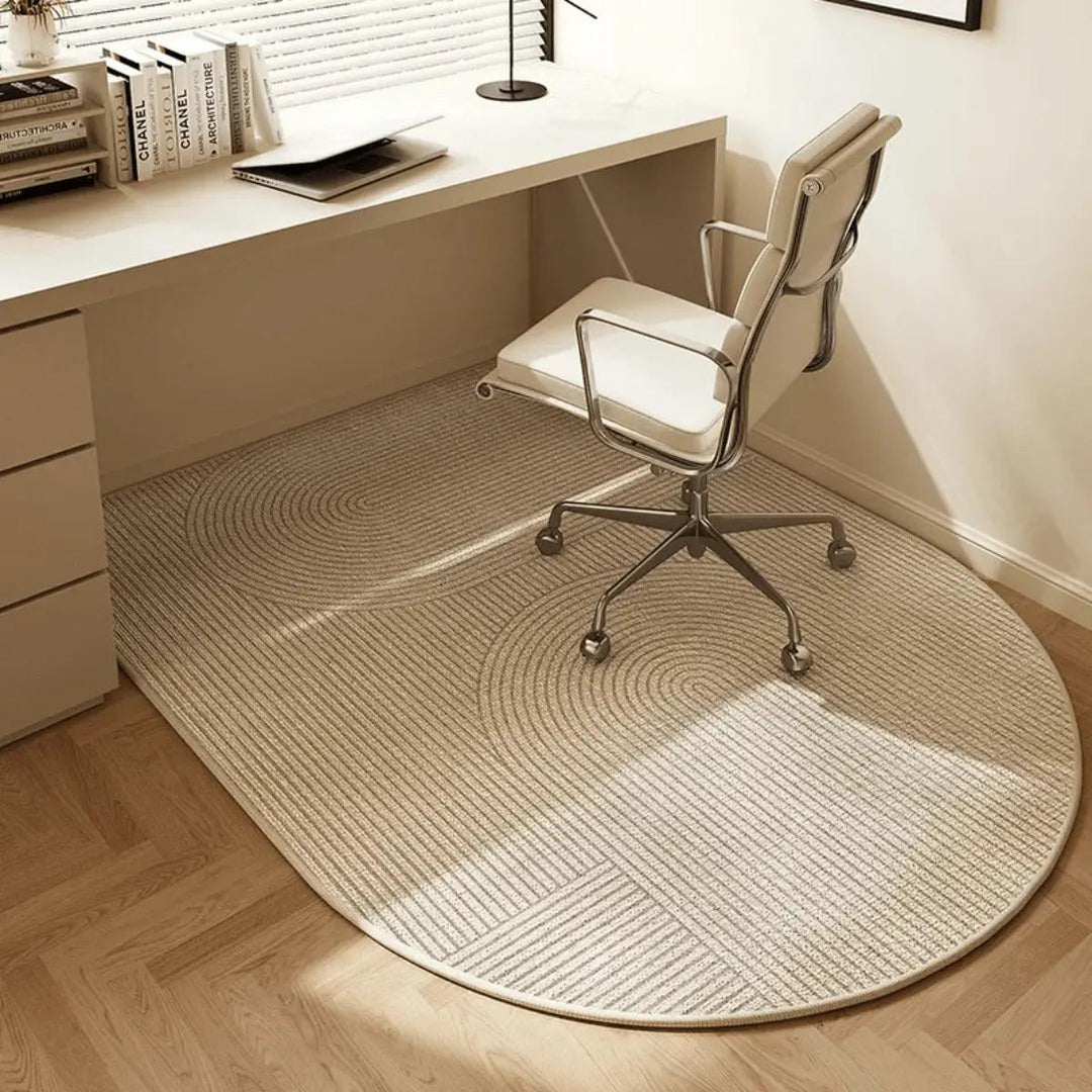 Anti-slip office chair mat designed for both hardwood and carpet surfaces.