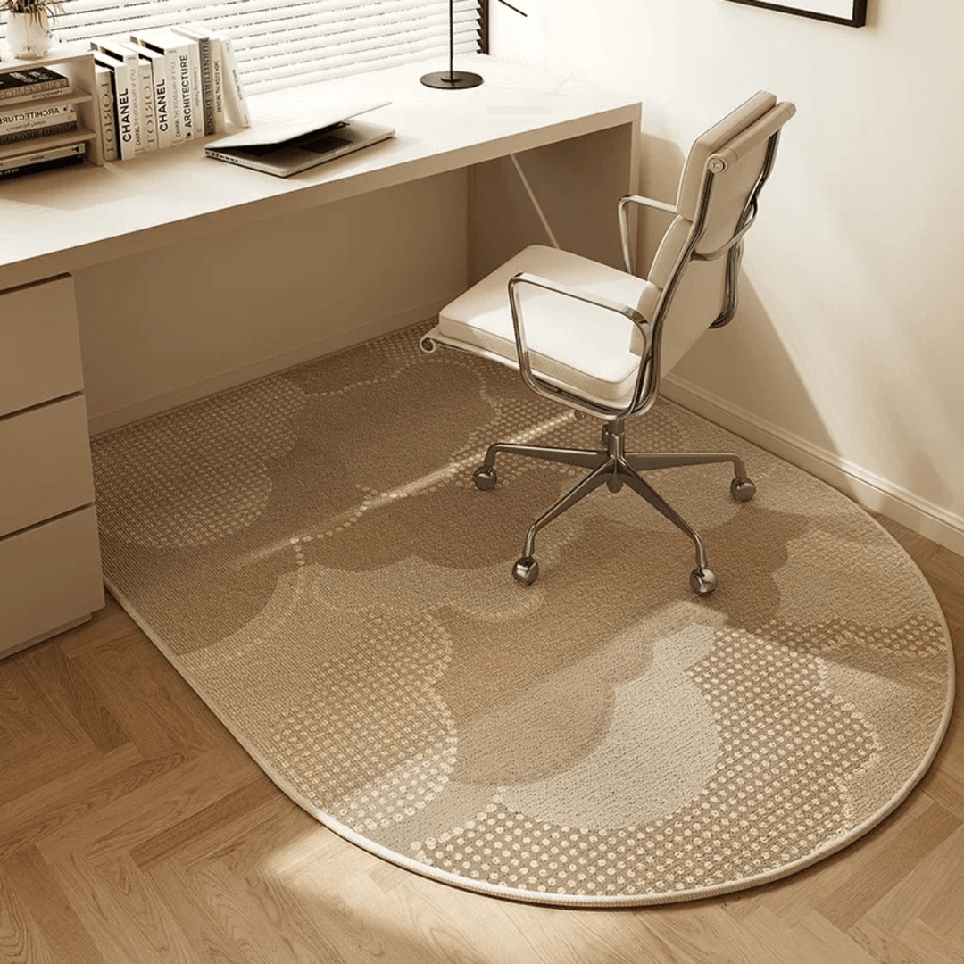 Ergonomic workstation floor protector, ideal for home office and gaming setups.