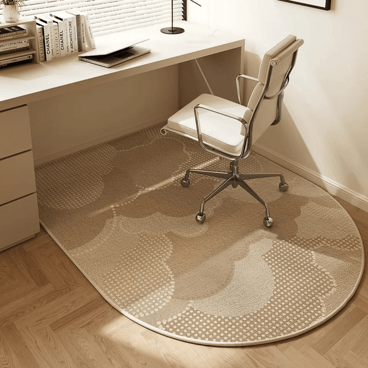 Ergonomic workstation floor protector, ideal for home office and gaming setups.
