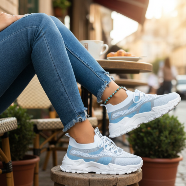 Ondine | Women's Breathable Mesh Walking Sneakers - Beige - Image 12
