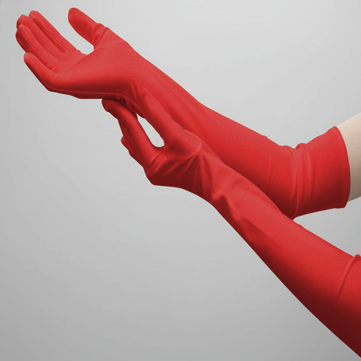 Elegant women's long elbow length opera gloves, perfect for formal events & evening wear.