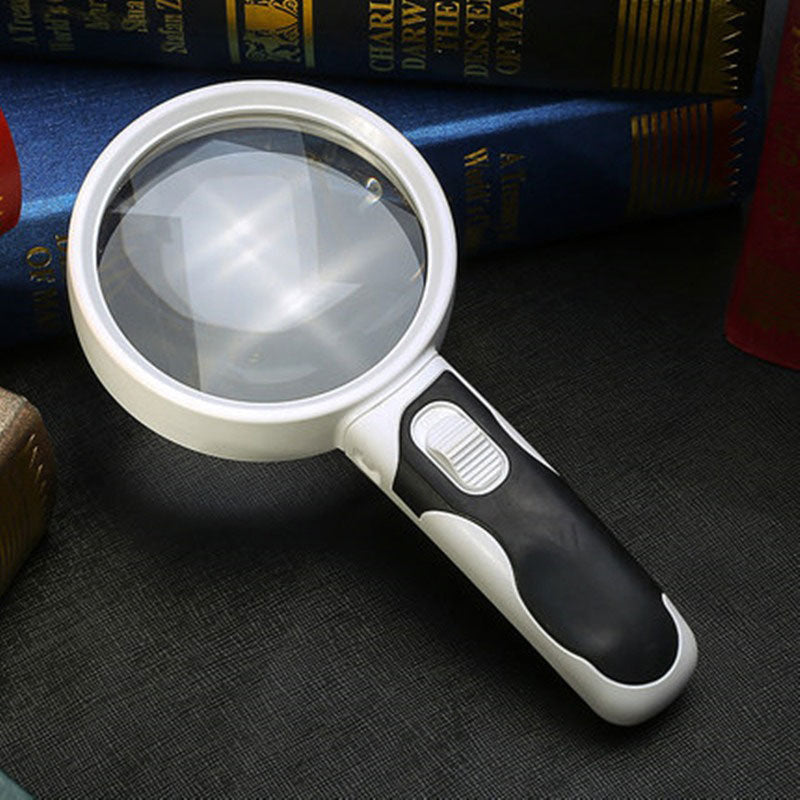 Universal LED magnifying glass for clear reading, ideal low vision aid for seniors & hobbies.