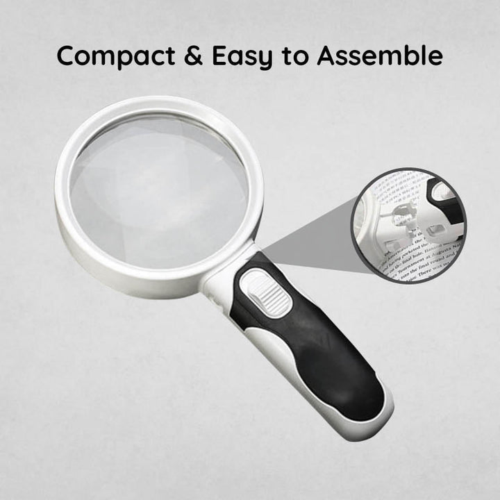 Universal LED magnifier with bright light for clear reading, excellent low vision support.