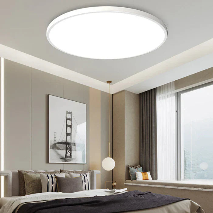 Close-up of the stylish OrbGlow LED ceiling light fixture, highlighting its orb design.