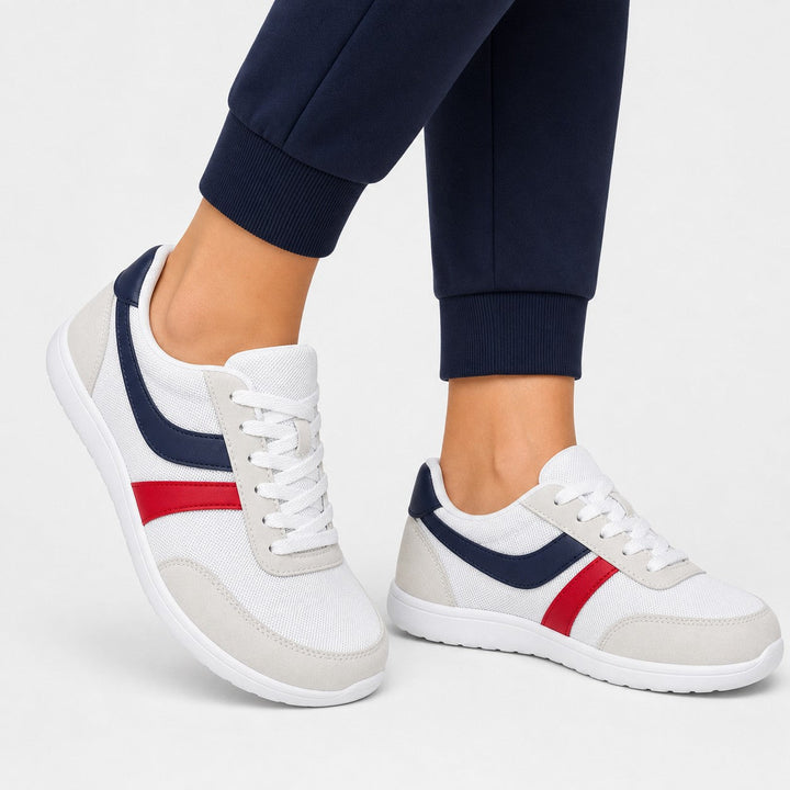 Supportive women's walking shoes with a spacious toe box, perfect for all-day comfort.