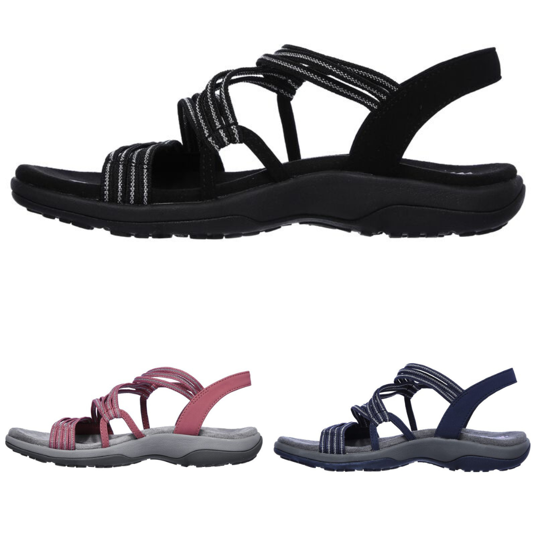 Orthopaedic women's sandals with adjustable comfort straps & robust arch support for healthy feet.