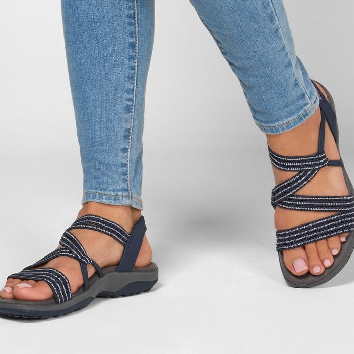 Adjustable women's orthopaedic sandals for pain relief, featuring ergonomic design & shock absorption.
