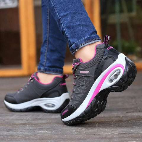 Ergonomic ladies sneakers with non-slip sole, designed for all-day comfort & posture support.