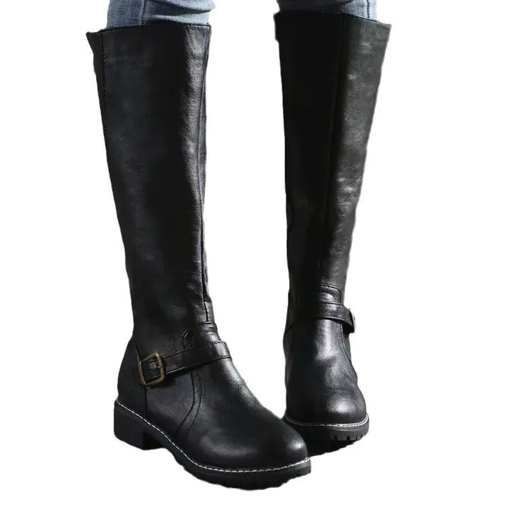 Elegant women's fall/winter orthopedic boots with adjustable buckles & full arch support for lasting comfort.
