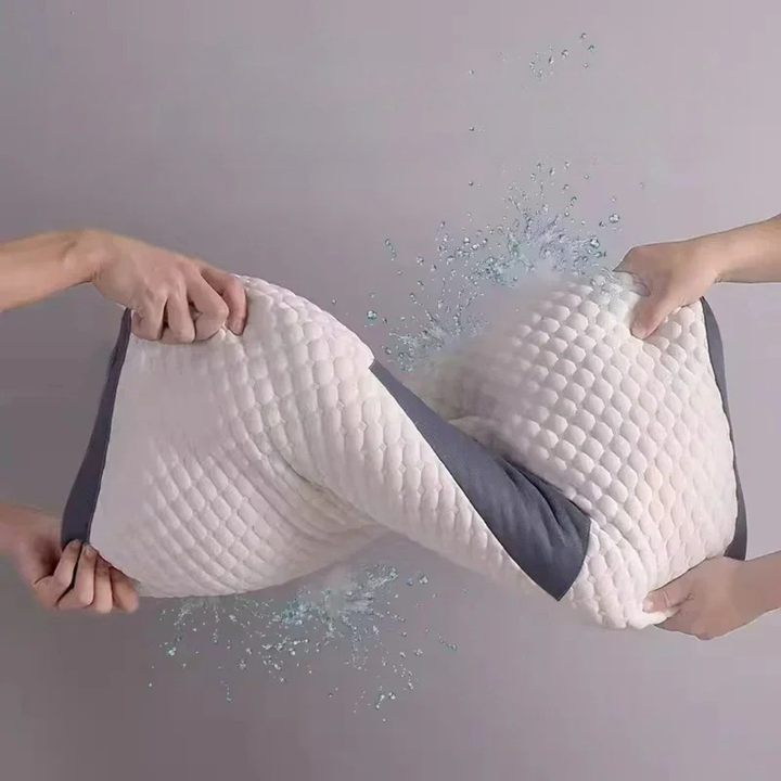 Soft contour neck pillow provides effective neck pain relief & therapeutic cervical support for restful sleep.