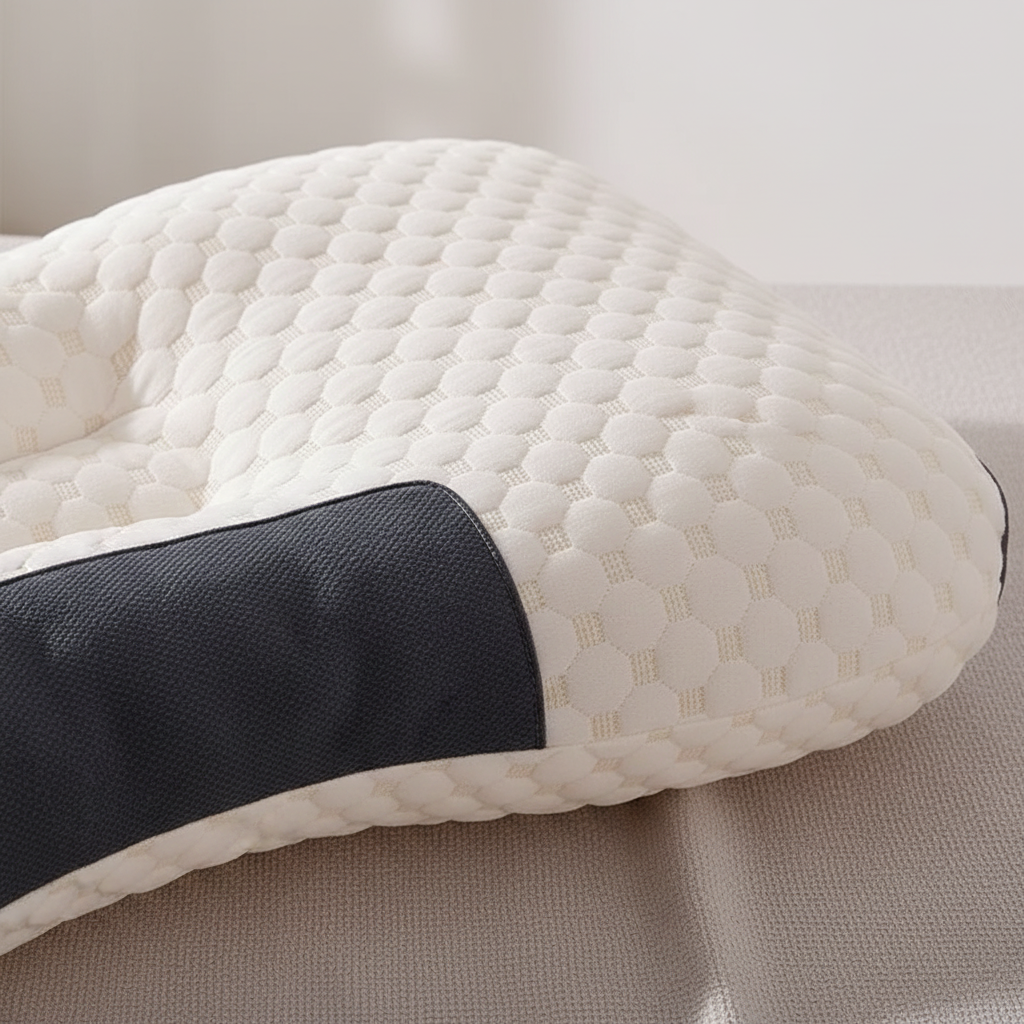 Adult orthopedic contour neck pillow with cervical support, ideal for neck pain relief & better sleep quality.