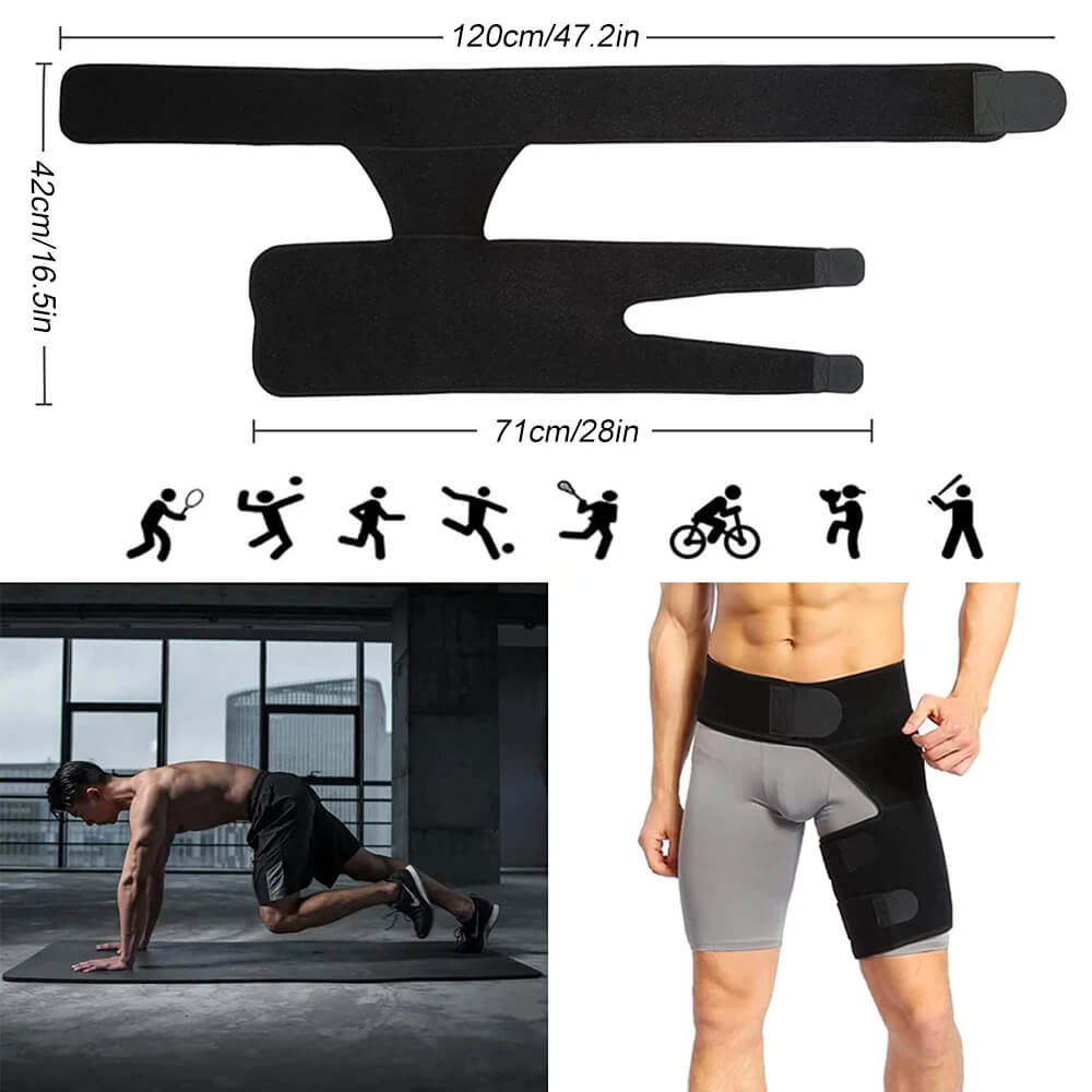 Versatile unisex hip stabilizer for athletic activities, ensures joint protection and pain prevention.