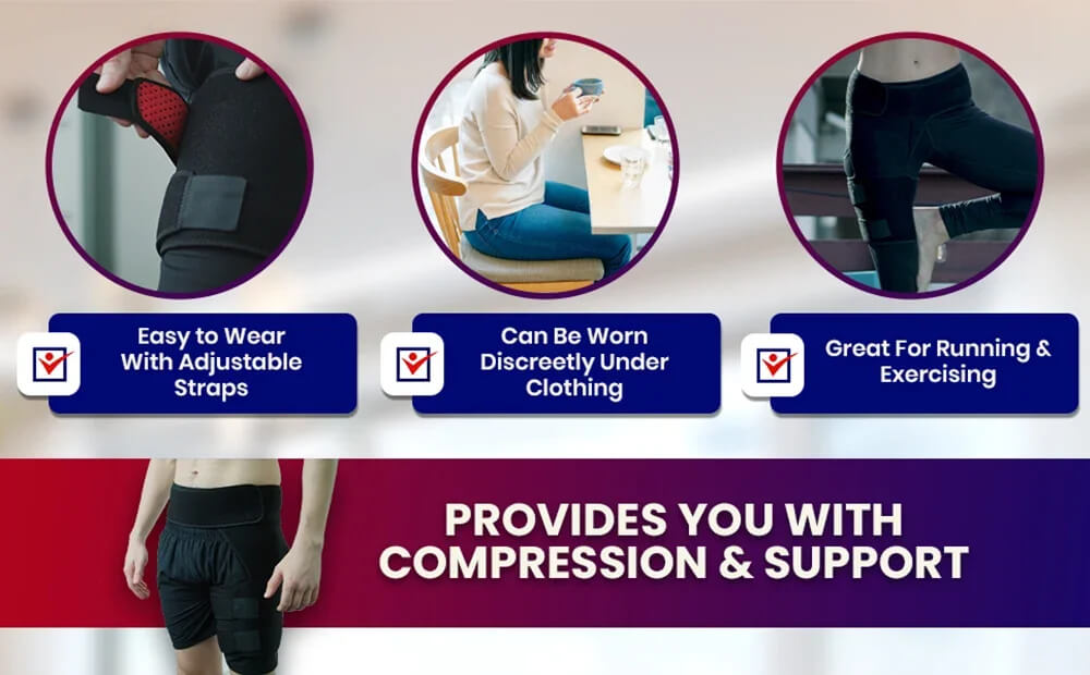 Unisex hip support brace for chronic hip pain relief, offering stability and comfortable compression.