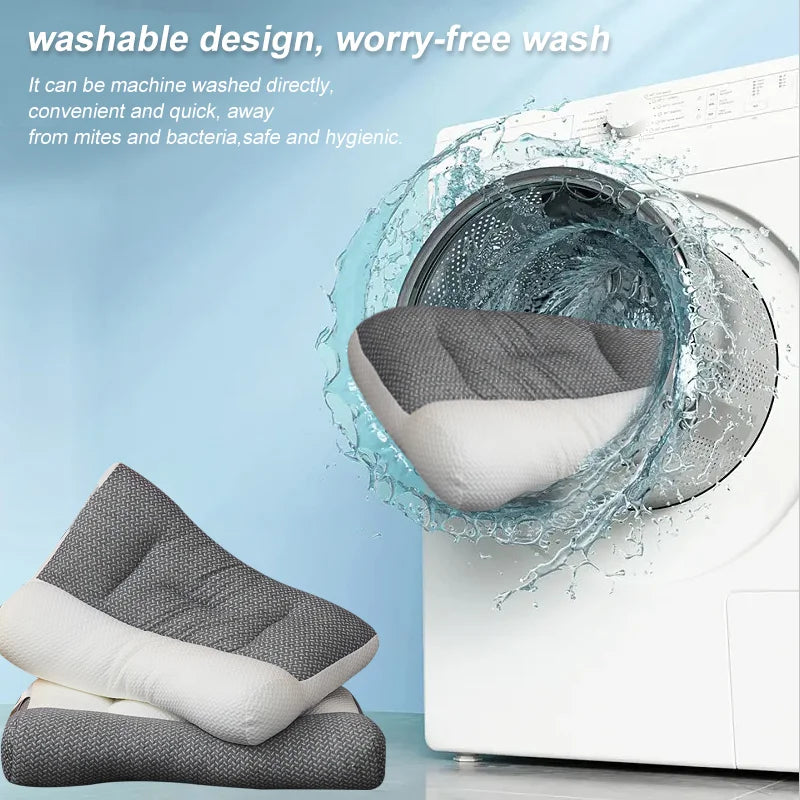 Supportive orthopedic pillow for neck & shoulder alignment, ideal for back & side sleeping pain relief.
