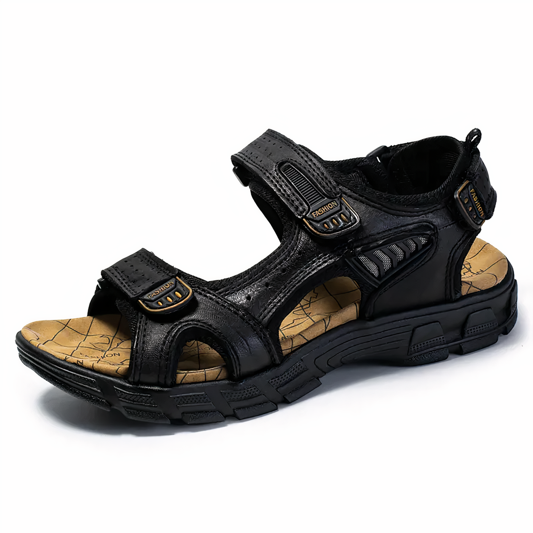 Men's orthopedic sandals with arch support for pain relief, perfect for comfortable summer walking.