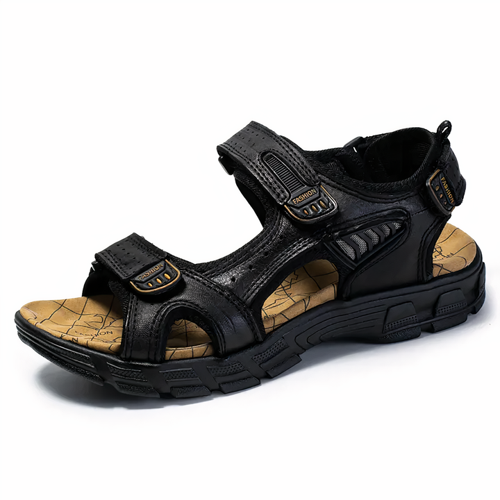Men's orthopedic sandals with arch support for pain relief, perfect for comfortable summer walking.
