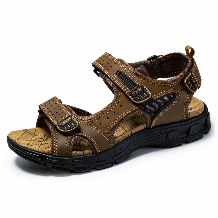 Supportive men's comfort sandals for arch support & foot pain relief, ideal casual summer footwear.