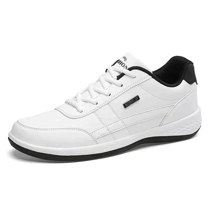 Comfortable men's slip-on walking shoes, orthopedic design providing ultimate foot support and stability.