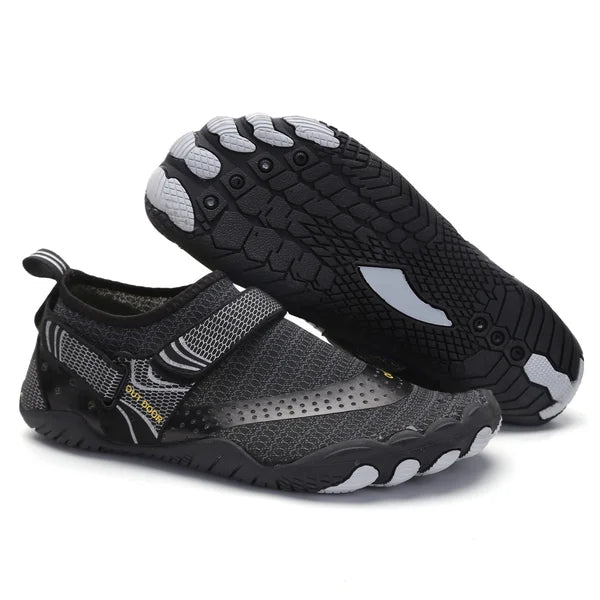 Comfortable men's orthopedic water shoes, designed for all-day support with a non-slip grip.