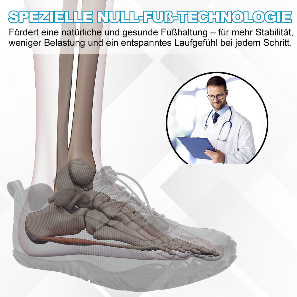 Stylish orthopedic barefoot shoes for walking, promoting a natural foot stride.