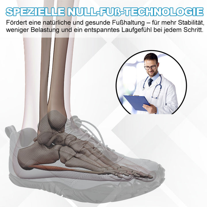 Stylish orthopedic barefoot shoes for walking, promoting a natural foot stride.