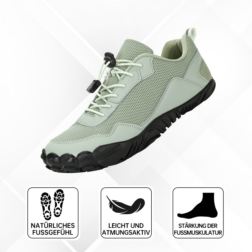 Lightweight orthopedic barefoot shoes for active individuals seeking pain relief.