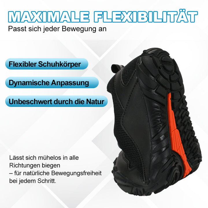 Fischer-Z orthopedic barefoot shoes designed for pain-free outdoor adventures.