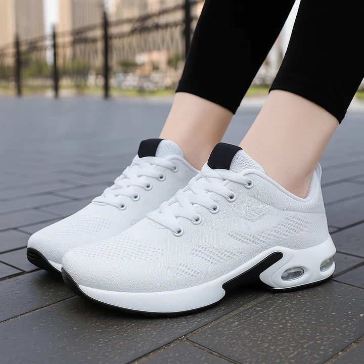 Supportive women's walking shoes, air-cushioned design for ultimate comfort, foot health & everyday wear.