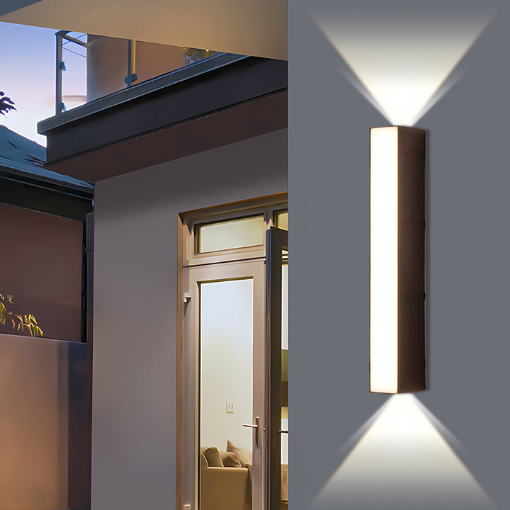 Contemporary minimalist LED outdoor wall sconce with a durable black finish.