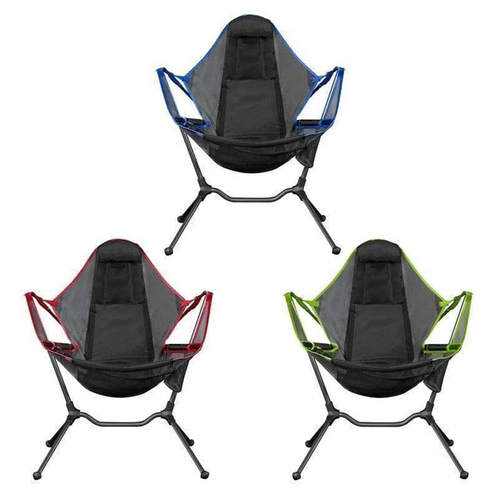 Relaxing portable outdoor rocking chair, great for any adventure or backyard.