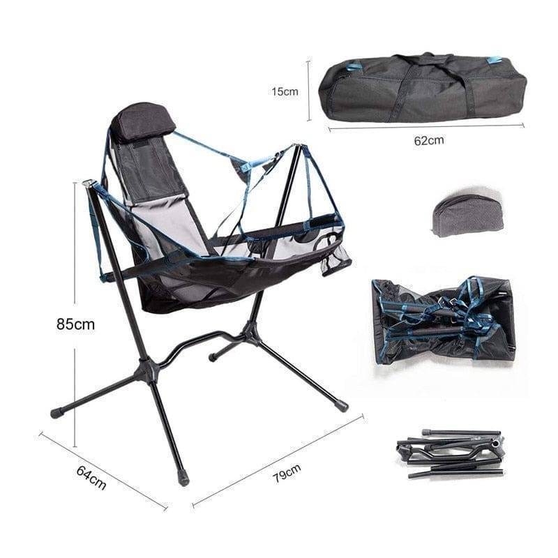 Versatile outdoor furniture: a portable, comfortable folding rocking chair for any setting.
