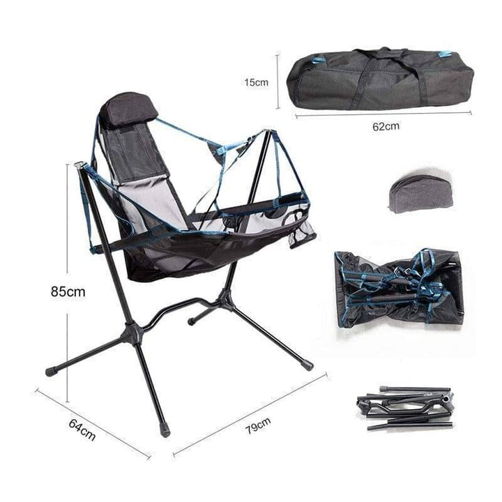 Versatile outdoor furniture: a portable, comfortable folding rocking chair for any setting.
