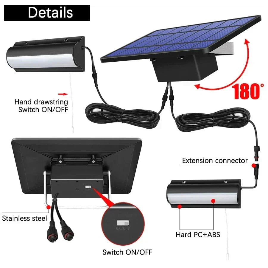 Easy-install solar pendant LED light, stylish solution for any outdoor lighting need.
