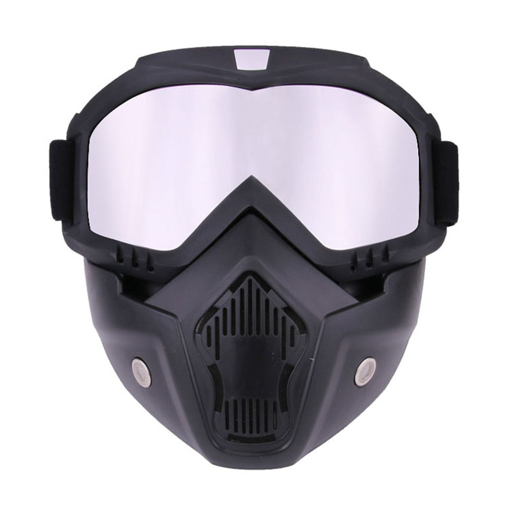 Cycling glasses with UV protection & adjustable fit, designed for outdoor eye and face safety.