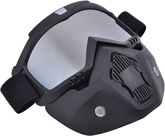 Clear protective outdoor sport glasses, safeguarding eyes & face with UV protection and adjustable design.