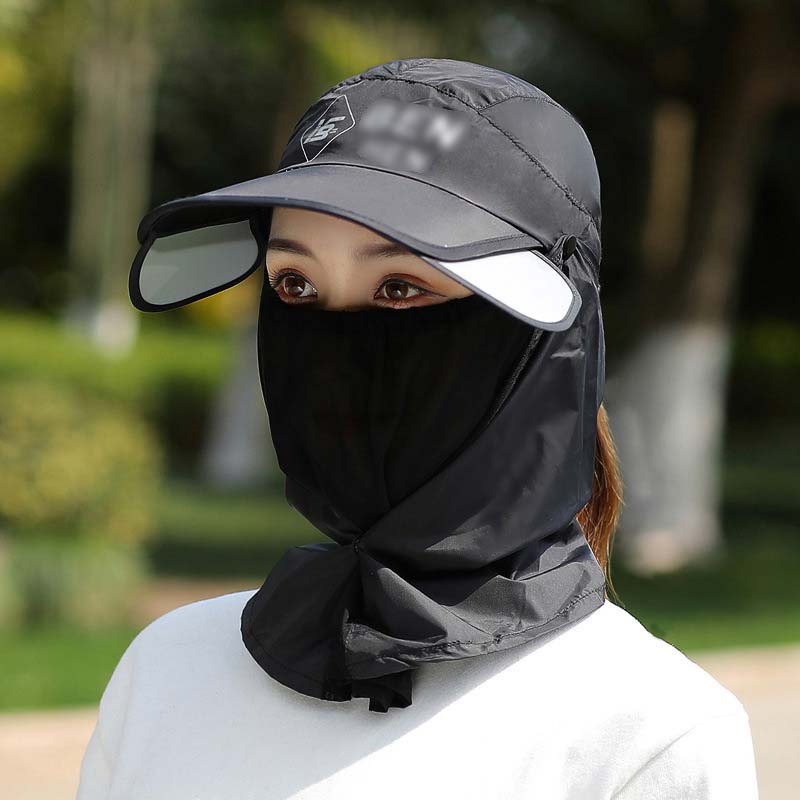 Unisex UPF 50+ sun protection hat with wide brim, neck flap, great for outdoor hiking & fishing.