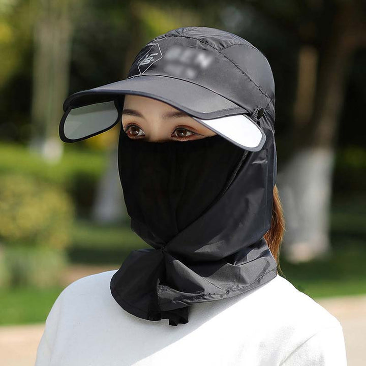 Unisex UPF 50+ sun protection hat with wide brim, neck flap, great for outdoor hiking & fishing.