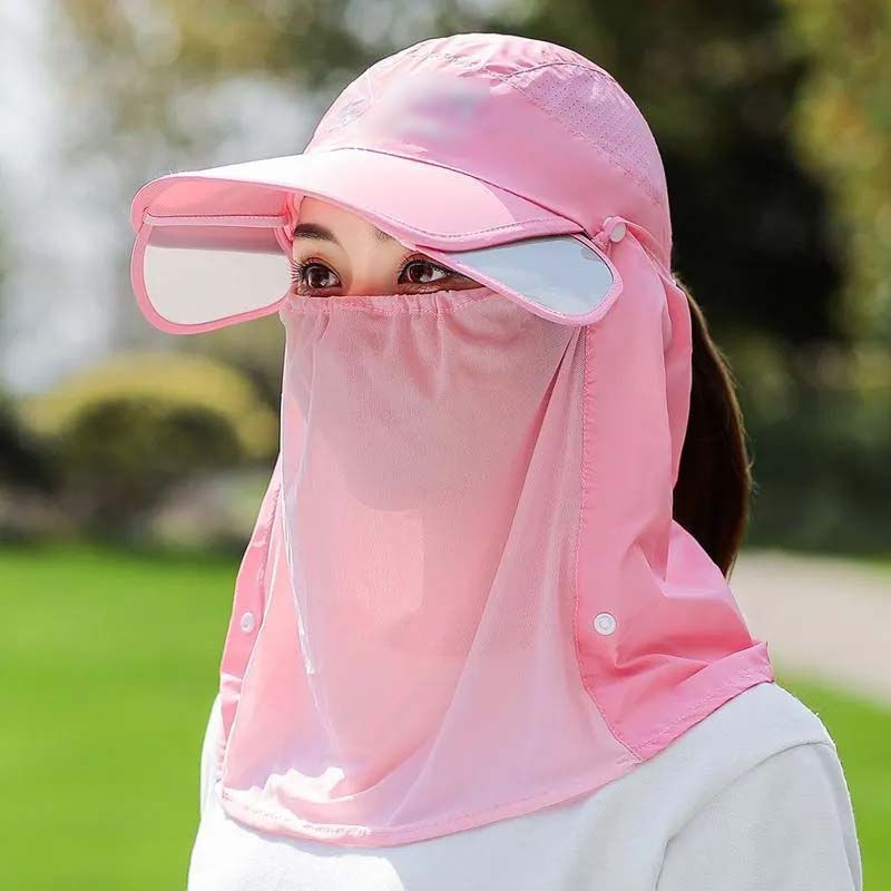 Foldable unisex outdoor hat with UPF 50+ sun protection, wide brim & neck flap, perfect for travel.