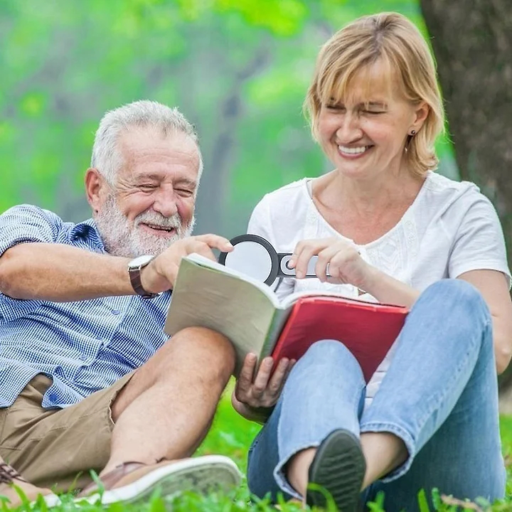 Compact 30x portable magnifier, perfect reading aid for seniors & those with low vision for detailed work & hobbies.