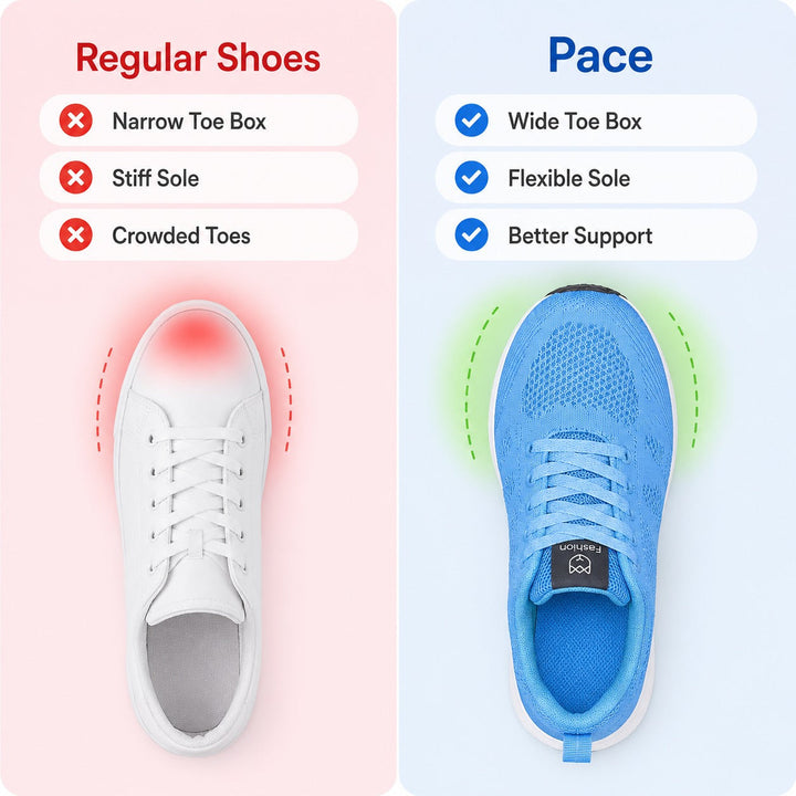 Pair of women's ultra-light comfort shoes, ready for everyday casual wear and active adventures.