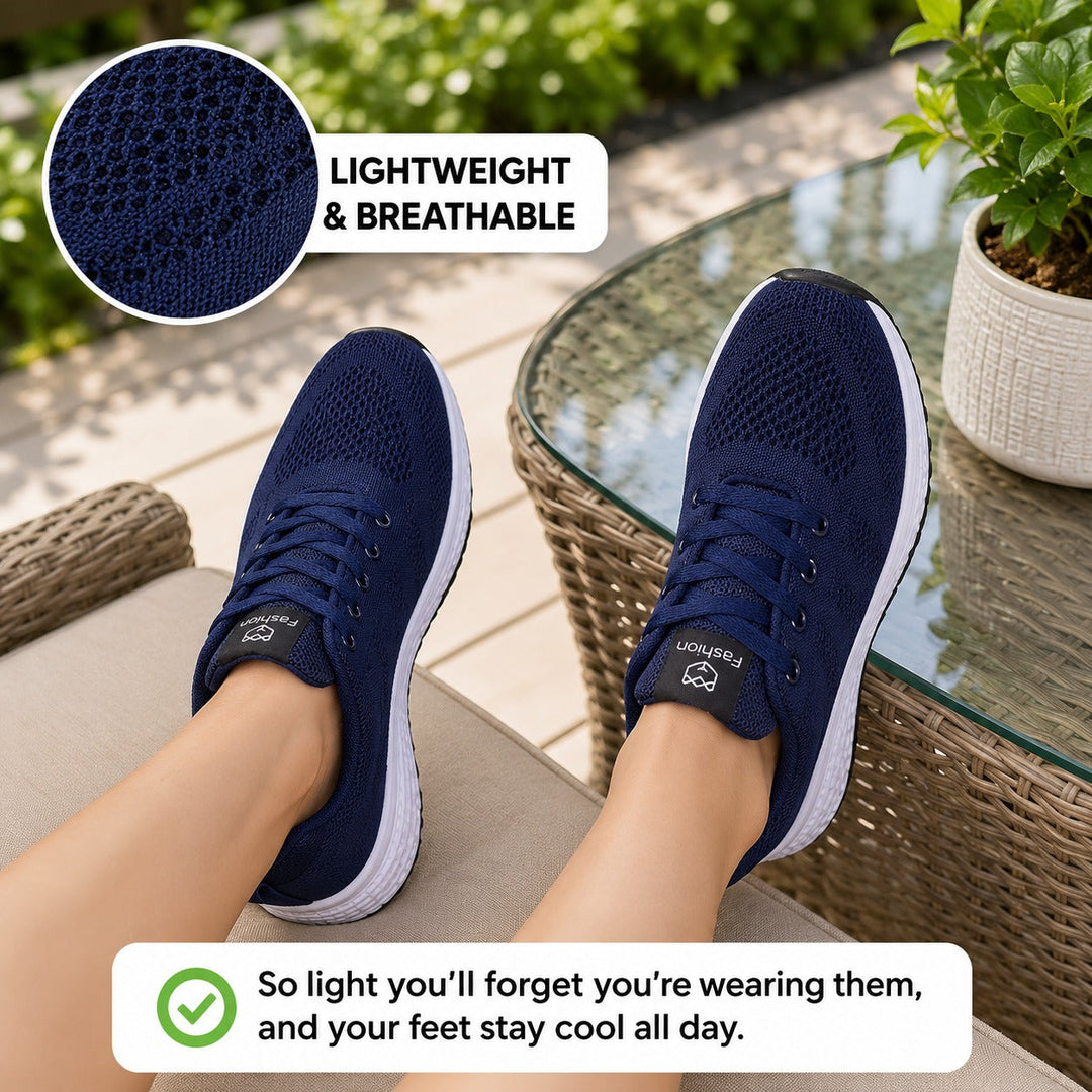 Lightweight women's walking shoes, designed for maximum comfort, flexibility, and support.