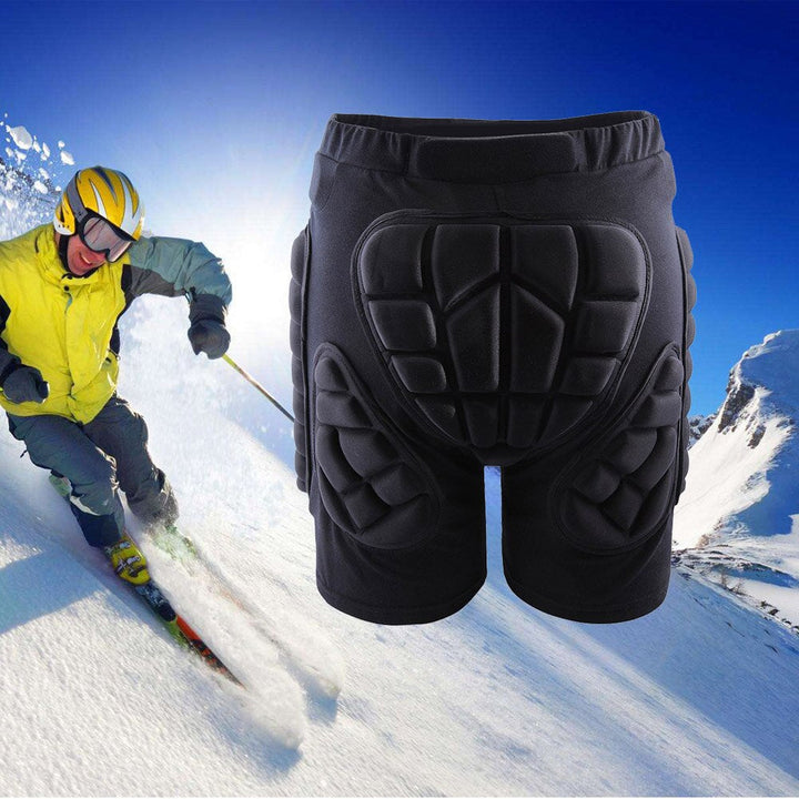 Protective unisex padded shorts, essential ski gear for impact protection in snowboarding & winter sports.