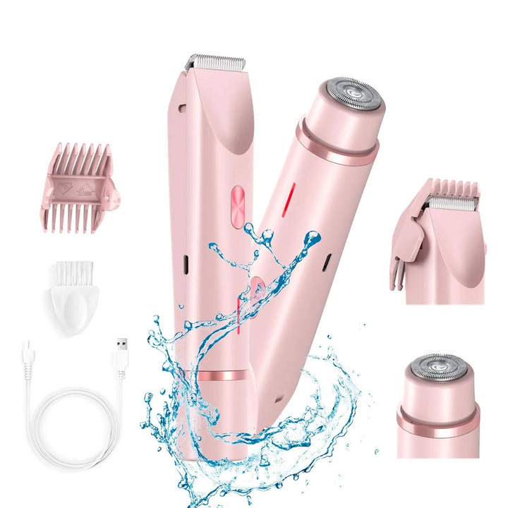 Painless bikini trimmer with dual heads for smooth skin.