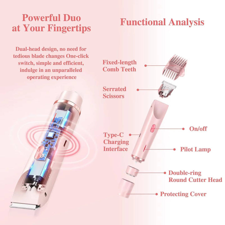Gentle personal groomer for pain-free bikini line trimming.