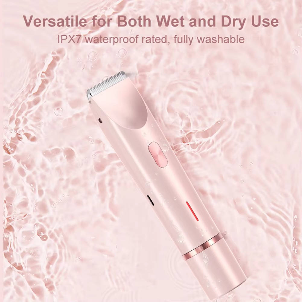 Dual head hair trimmer designed for sensitive areas.
