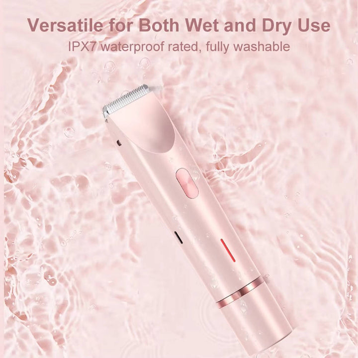 Dual head hair trimmer designed for sensitive areas.