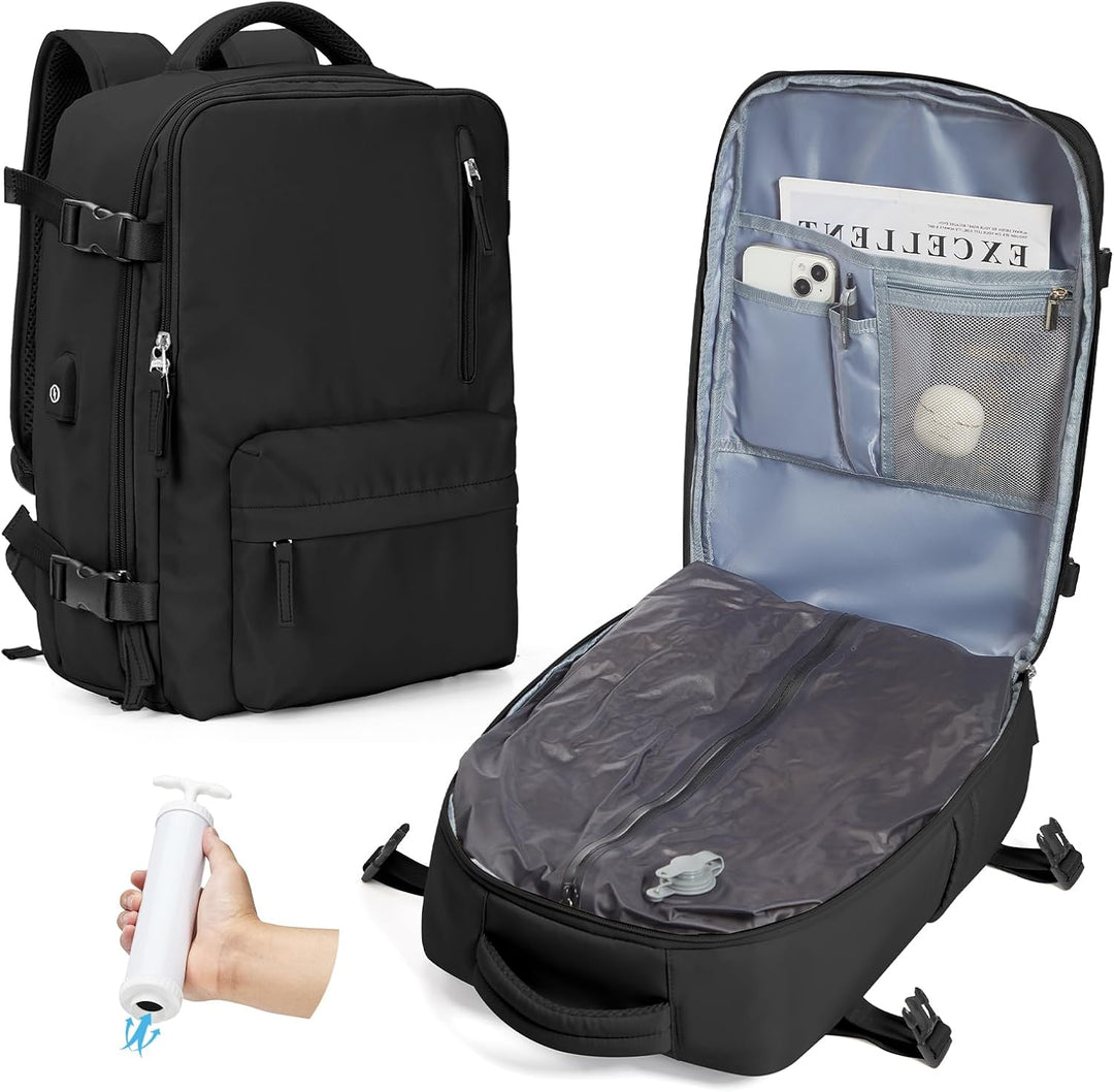 Unisex multi-compartment tech bag, adjustable strap, for organized travel.