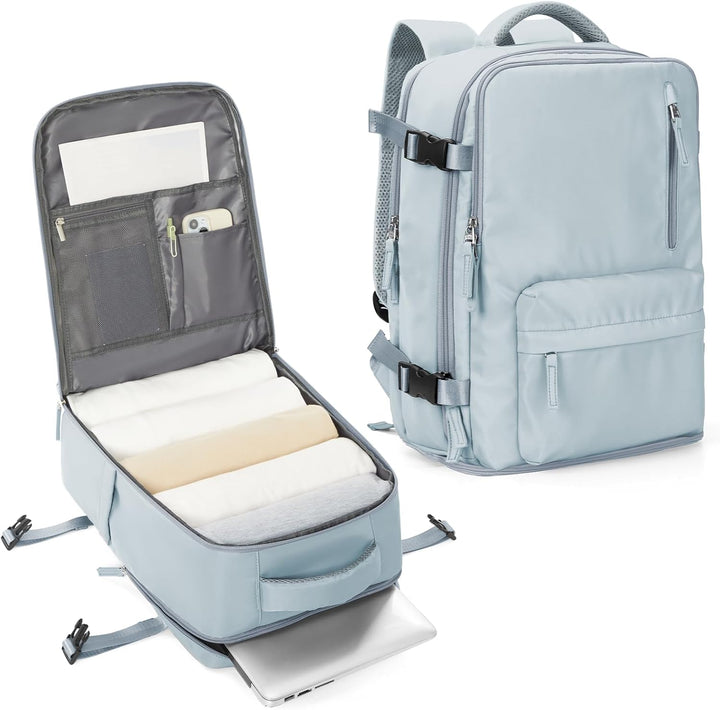 Travel-ready multi-compartment laptop bag with an adjustable shoulder strap.