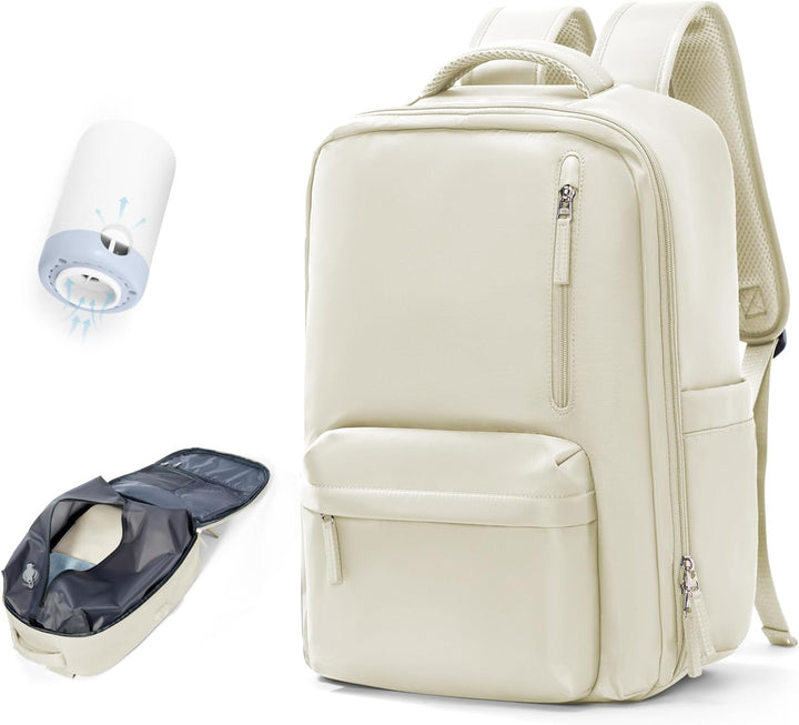Sleek design, multi-compartment laptop bag, adjustable strap for commuters.
